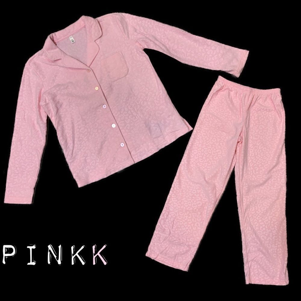 NWOT Pink K  Women's Fleece Pajama Super Cozy Sleepwear 2-Pc Set  Pink S… - Picture 2 of 12